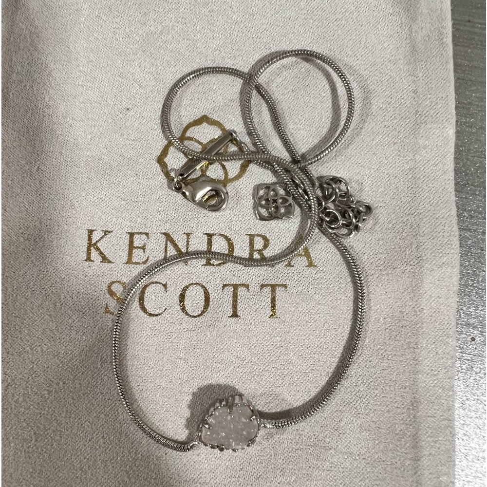 Kendra Scott white shimmer stone necklace